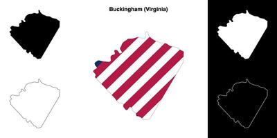 Buckingham County, Virginia outline map set vector