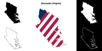 gloucester condado, Virginia contorno mapa conjunto vector
