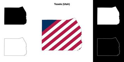 Tooele County, Utah outline map set vector