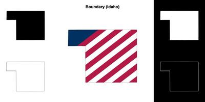 Boundary County, Idaho outline map set vector