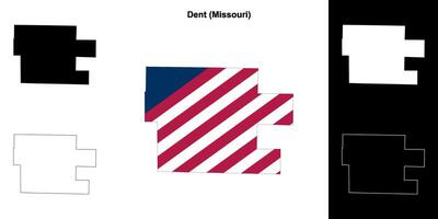 Dent County, Missouri outline map set vector