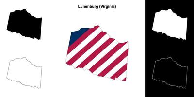 lunenburg condado, Virginia contorno mapa conjunto vector