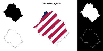 Amherst County, Virginia outline map set vector