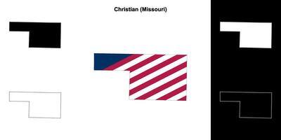 Christian County, Missouri outline map set vector