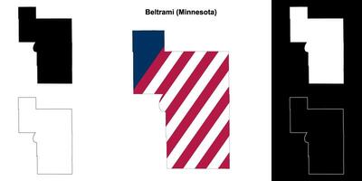 Beltrami condado, Minnesota contorno mapa conjunto vector