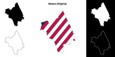 Nelson County, Virginia outline map set vector