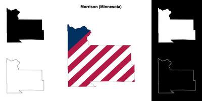 Morrison County, Minnesota outline map set vector