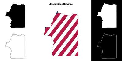 Josephine County, Oregon outline map set vector