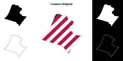 Loudoun condado, Virginia contorno mapa conjunto vector