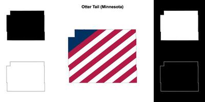 Otter Tail County, Minnesota outline map set vector