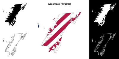 Accomack County, Virginia outline map set vector