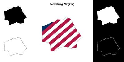 Petersburg County, Virginia outline map set vector