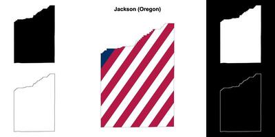 Jackson County, Oregon outline map set vector