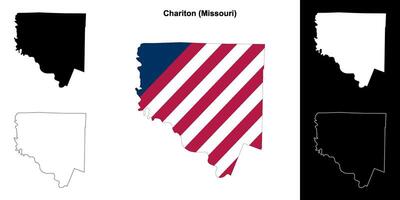 Chariton County, Missouri outline map set vector