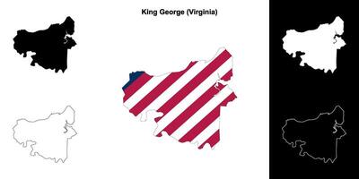 King George County, Virginia outline map set vector