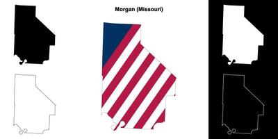 Morgan County, Missouri outline map set vector