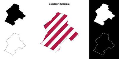 Botetourt County, Virginia outline map set vector