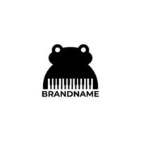 rana piano logo sencillo diseño modelo. plano ilustración de rana piano icono para web diseño vector