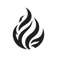 minimalist fire logo on white background vector
