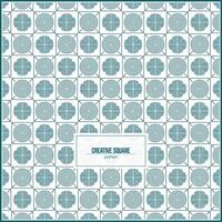 creative square pattern with dark green circle ornaments vector