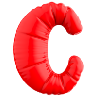 C Letter Balloon 3D Render png