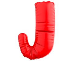 J Letter Balloon 3D Render png