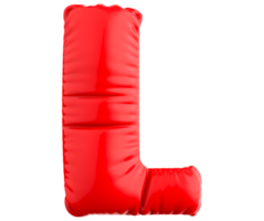 L Letter Balloon 3D Render png