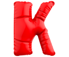 K Letter Balloon 3D Render png