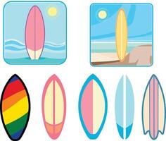 Summer Beach Surfboards vector