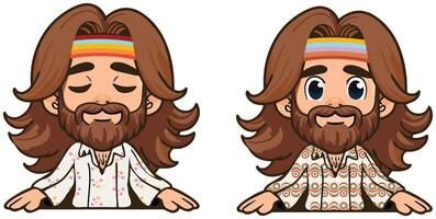 Groovy Cartoon Hippie vector