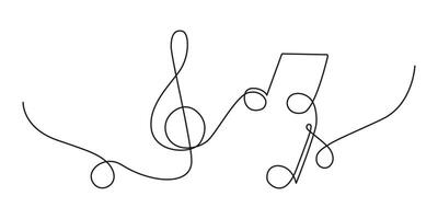 Continuous one line art world music day sketch vector