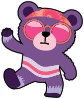 maravilloso hippie oso vector