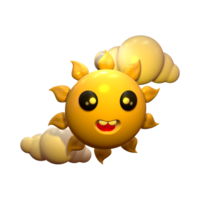 cute sun and clouds illustration png