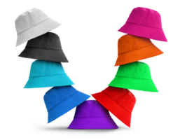colorida balde chapéus transparente png