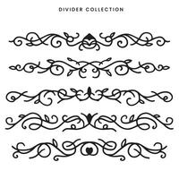Calligraphic ornamental line divider collection vector