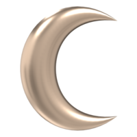 Islamic crescent moon icon. Gold crescent moon. Symbol shape design for islamic, religion, ramadan and eid concept png