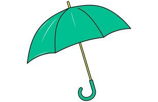 Umbrella Flat Illustration, Cartoon umbrella icon, Colorful Open Umbrella. vector