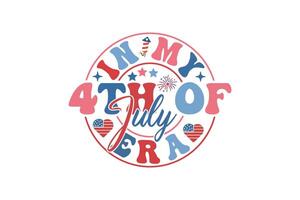 Retro 4th of July t shirts design. Happy 4th of July t shirts. American Mama mini 4th of July T-shirt Design for t-shirts, tote bags, cards, frame artwork etc. vector