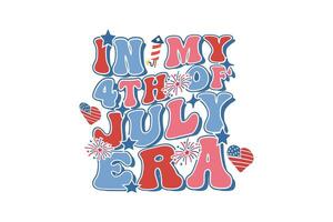 Retro 4th of July t shirts design. Happy 4th of July t shirts. American Mama mini 4th of July T-shirt Design for t-shirts, tote bags, cards, frame artwork etc. vector
