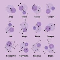 Set of zodiac constellations vector