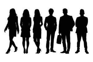 Business silhouettes. Group of isolated men and women vector