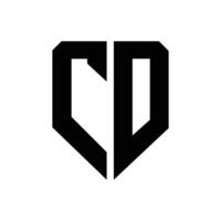 Letter Cd modern shield shapes alphabet monogram logo vector