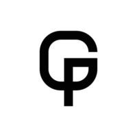 letra cp con rectangular único moderno forma creativo monograma inicial logo vector