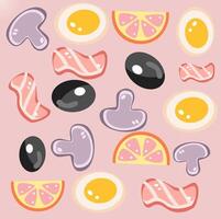 Fruit and vegetable icons set vector