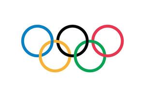 el oficial bandera de el olímpico juegos, un internacional organización. ilustración. vector