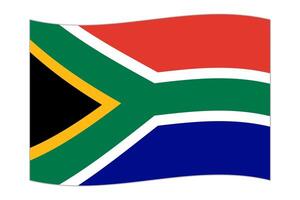 Waving flag of the country South Africa. illustration. vector