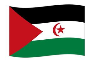 Waving flag of the country Sahrawi Arab Democratic Republic. illustration. vector