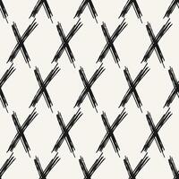X sign in dirty sketch style. Seamless pattern with bold crosses. Scribble strokes. vector