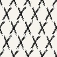 X sign in dirty sketch style. Seamless pattern with bold crosses. Scribble strokes. vector