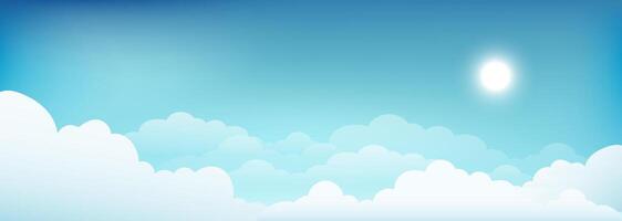 Blue sky background in sunny bright day vector